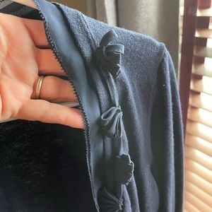 Ann Taylor LOFT navy open cardigan